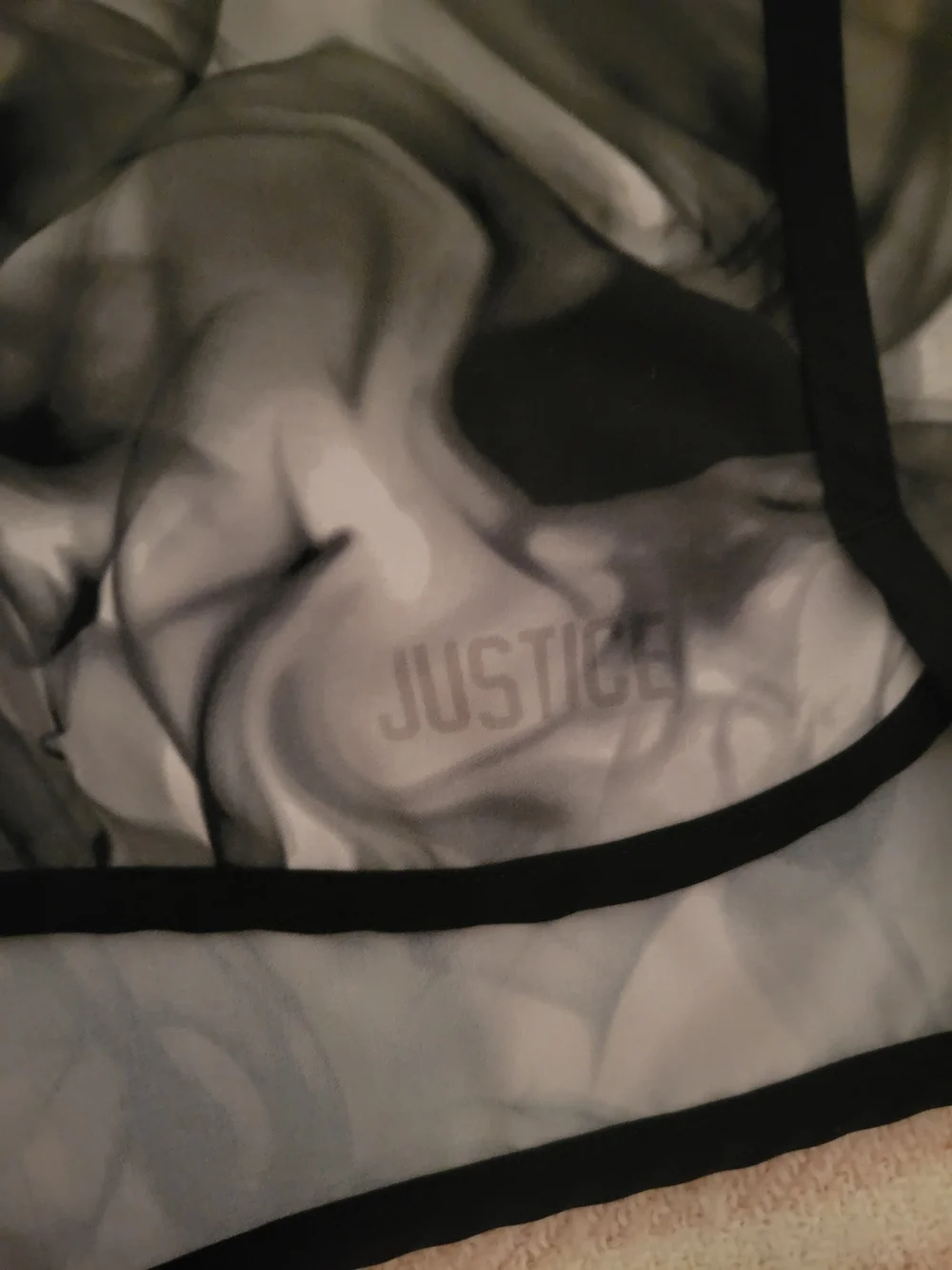 Justice Black & Gray Smoky Print Athletic Shorts